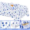 durony 121 Pieces Blue Paw Print Party Supplies Dog Birthday Tablecloth, Plates, Napkins, Forks and Paper Cups Decorations for Puppy Theme Party Supplies view 3
