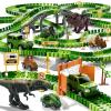 iHaHa 169 PCS Dinosaur Race Car Track Toys for Kids Toddler Boys Ages 1-3 3-5 4-7, Dinosaur Race Tracks Toys with Light, Sound & Spray, Birthday Dinosaur Toys Gifts for 2 3 4 5 Year Old Boys view 1