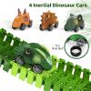 iHaHa 169 PCS Dinosaur Race Car Track Toys for Kids Toddler Boys Ages 1-3 3-5 4-7, Dinosaur Race Tracks Toys with Light, Sound & Spray, Birthday Dinosaur Toys Gifts for 2 3 4 5 Year Old Boys view 4