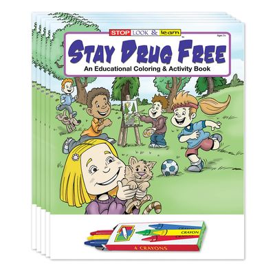 ZOCO Stay Drug Free Coloring Books (50 Bulk Pack, With Crayons) Community Outreach, AntiDrug Awareness Safety Educational Games, Puzzles, Activities for Kids