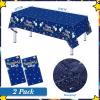 Pajean Blue Happy Birthday Party Tableware Set Birthday Decoration Banner and Tablecloths Decoration Plates Cups Napkins Dinnerware for 24 Guests Party Supplies(Blue and Gold) view 4