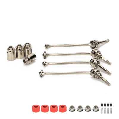 RCAWD Bigger Ball CVD Drive Shafts for 1/10 Slash 4X4 Upgrades, Hoss 4X4 VXL, Rustler 4X4, Stampede 4X4 Unassembled Kit & VXL, New Rotor Driveshafts, Parts for #9051X 9052X Silver