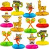12pcs Fiesta Mexican Party Table Decoration Centerpiece - 8 Paper 5 Cinco De Mayo Party Table Decoration Honeycomb for Fiesta Mexican Themed Taco Party Birthday Day of the Dead Decor Supplies view 1