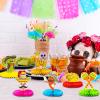 12pcs Fiesta Mexican Party Table Decoration Centerpiece - 8 Paper 5 Cinco De Mayo Party Table Decoration Honeycomb for Fiesta Mexican Themed Taco Party Birthday Day of the Dead Decor Supplies view 2