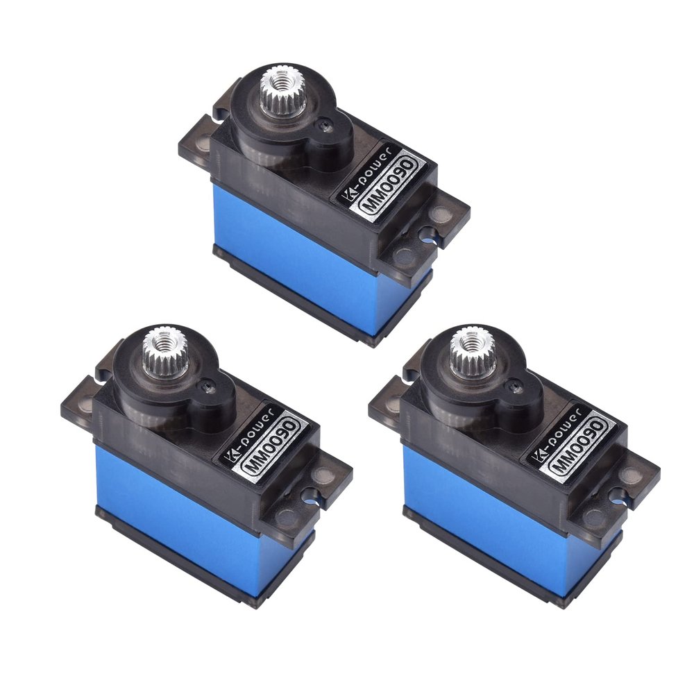 3PCS MM0090 3KG Analog RC Servo,Micro Servo with Metal Gear Half Aluminum Case for RC Toy Parts,Mini Servo Motor for RC Airplane/Helicopter/Car/Boat/Arduino Project