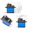 3PCS MM0090 3KG Analog RC Servo,Micro Servo with Metal Gear Half Aluminum Case for RC Toy Parts,Mini Servo Motor for RC Airplane/Helicopter/Car/Boat/Arduino Project view 3