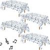 108 x 54 Inch Musical Notes Tablecover Musical Plastic Tablecloth Disposable Table Cover Notes Theme Birthday Party Decoration Supplies(4 Pieces) view 1