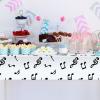 108 x 54 Inch Musical Notes Tablecover Musical Plastic Tablecloth Disposable Table Cover Notes Theme Birthday Party Decoration Supplies(4 Pieces) view 4