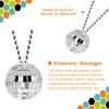 20PCS Mini Disco Ball Necklaces, 1.18inch Mirror Disco Ball Costume Party Necklaces Pendants Bead Jewelry Disco Decoration for Christmas Halloween Clothing Accessories Dance Supplies by Rely2016 view 3
