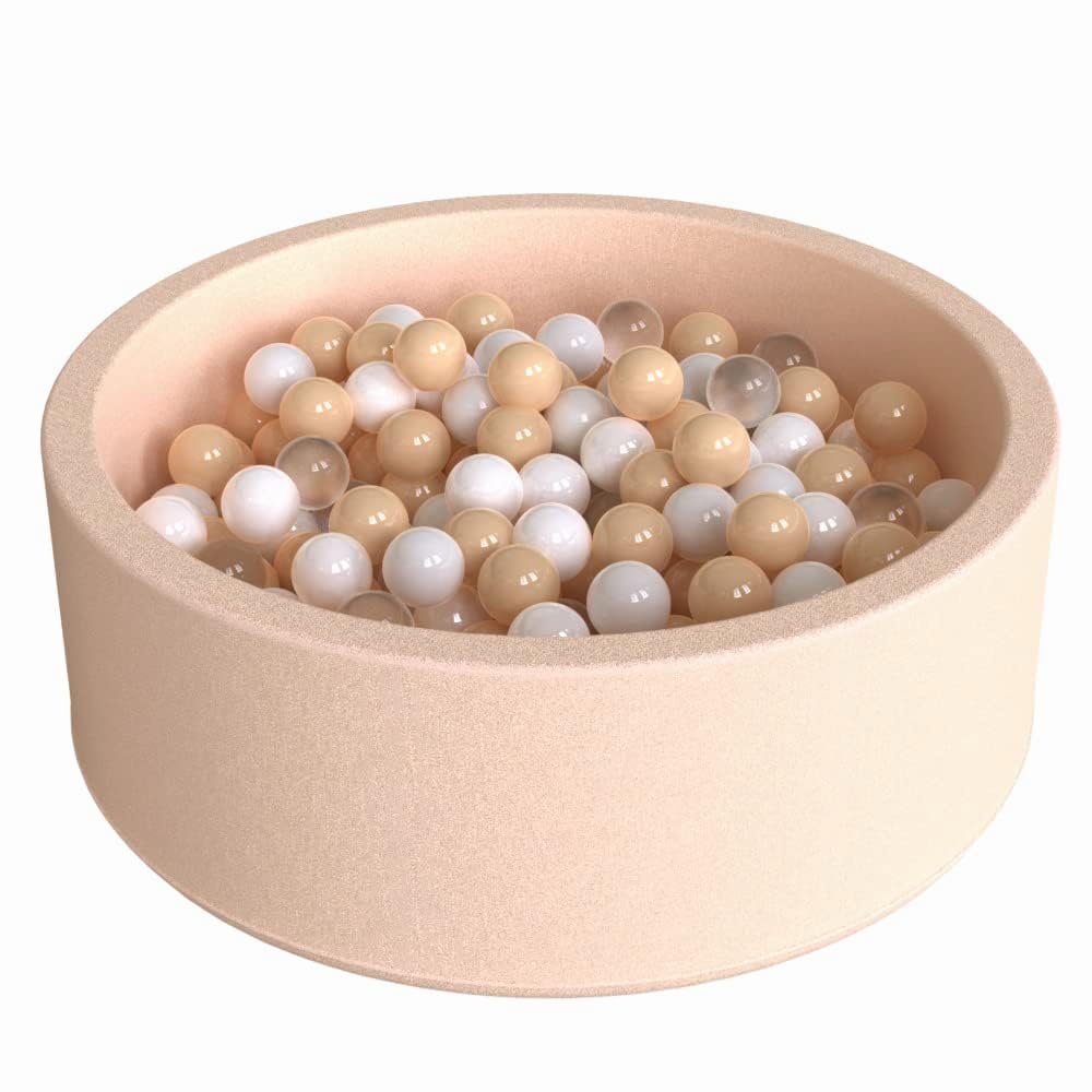 Wonder Space 35" Premium Kids Foam Ball Pit, CPSIA-Certified Safe Soft Play Pool for Toddlers, Baby Indoor Nursery Playpen, Ideal Gift for Boys & Girls (Beige)