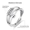 6PCS Anti Anxiety Fidget Ring for Women, Open Adjustable Ring, CZ Cubic Zirconia Diamond Rings, Rotatable Bead Rings, Bee Daisy Rings Set for Women Stress Relief view 2