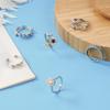 6PCS Anti Anxiety Fidget Ring for Women, Open Adjustable Ring, CZ Cubic Zirconia Diamond Rings, Rotatable Bead Rings, Bee Daisy Rings Set for Women Stress Relief view 4