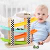 Wooden Quad Track Glide Racing Toy Car Ramp Race - Level 4 Toy Car Ramp Track with 4 Wooden Cars and 3 Garage Toddler Racing Ramp Playset Car Ramp Toys for Boys & Girls Gifts 2-4 view 2