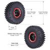 Hobbypark 1.9 Beadlock Wheel Rims Aluminum and 1.9 RC Crawler Tires 4.7 Inch Height Outer Diameter Foam Inserts for Traxxas TRX4 Axial SCX10 SCX10 II III Redcat Gen 8, Set of 4 (w/Red Rims) view 2
