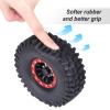 Hobbypark 1.9 Beadlock Wheel Rims Aluminum and 1.9 RC Crawler Tires 4.7 Inch Height Outer Diameter Foam Inserts for Traxxas TRX4 Axial SCX10 SCX10 II III Redcat Gen 8, Set of 4 (w/Red Rims) view 3