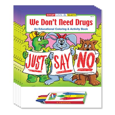 ZOCO Drug Use Prevention Coloring Books (50 Bulk Pack, With Crayons) Just Say No Educational Games, Puzzles, Activities for Kids