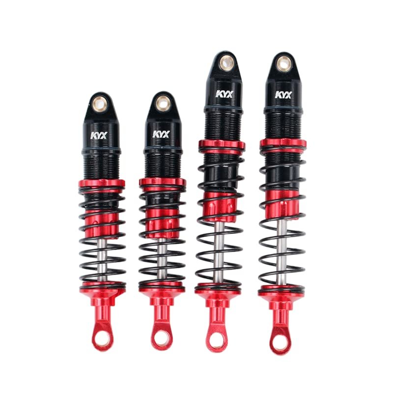 KYX Racing Aluminum CNC Machined Aluminum Front Rear Shock Set Complete Upgrades Parts Accessories for 1/16 1/18 RC Crawler Car LOSI Mini-B Brushed Mini-T Buggy