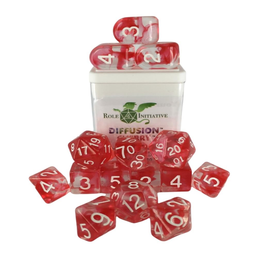 Diffusion Cherry - Set of 15 Dice Set of 15 w/Arch'd4