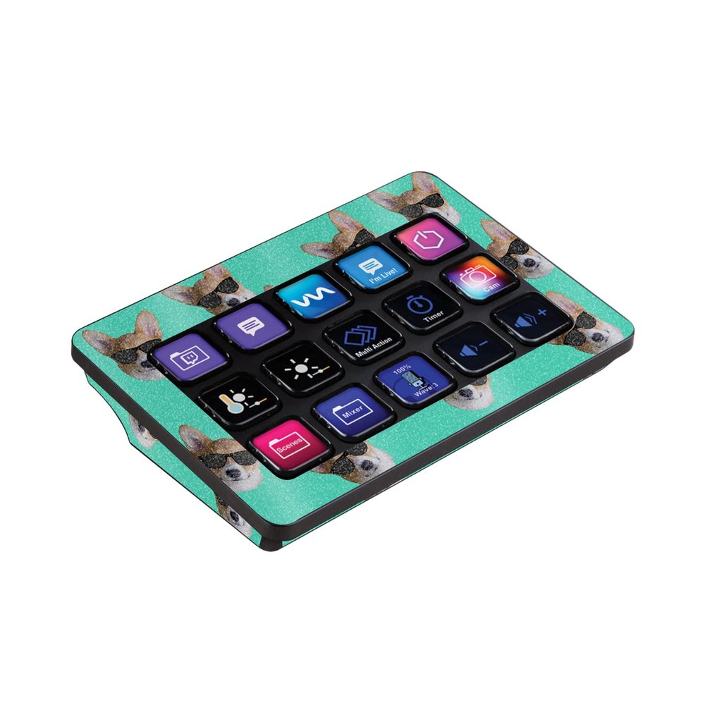 MightySkins Glossy Glitter Skin Compatible with Elgato Stream Deck MK.2 - Cool Corgi | Protective, Durable High-Gloss Glitter Finish | Easy to Apply, Remove, and Change Styles | Made in The USA