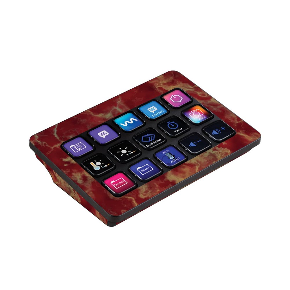 MightySkins Skin Compatible with Elgato Stream Deck MK.2 - Crimson Marble | Protective, Durable, and Unique Vinyl Decal wrap Cover | Easy to Apply, Remove, and Change Styles | Made in The USA