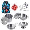 Tiny Cookware Utensils Pretend Play Kitchen Toys Stainless Steel Cooking Set Toys Montessori Kitchen Playset Kids Pots and Pans Playset,Play Kitchen Cooking Toys Kitchen Accessories for Kids Toddlers view 1