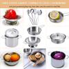Tiny Cookware Utensils Pretend Play Kitchen Toys Stainless Steel Cooking Set Toys Montessori Kitchen Playset Kids Pots and Pans Playset,Play Kitchen Cooking Toys Kitchen Accessories for Kids Toddlers view 2