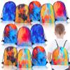 15 PCS Tie Dye Drawstring Party Favor Bags,Small Drawstring Backpack,Camouflage Treat Bag Fabric Drawstring Bag,Tie Dye Birthday Gift Bags Colorful Party Goodie Bags for Kids Birthday Party Supplies view 1