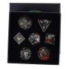 Amogeeli 7pcs Hand-Carved Crystal DND Dice Set, Stone Polyhedral Rolling Dice Kit for RPG MTG COC Table Game, Africa Bloodstone view 1