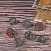 Amogeeli 7pcs Hand-Carved Crystal DND Dice Set, Stone Polyhedral Rolling Dice Kit for RPG MTG COC Table Game, Africa Bloodstone view 4