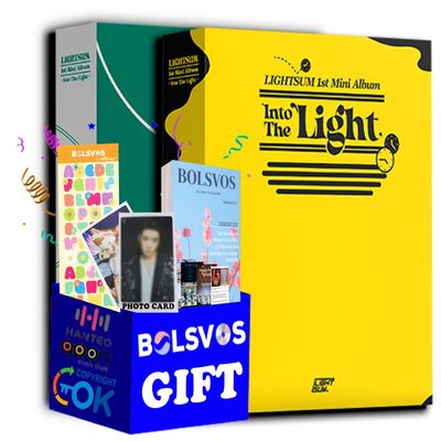 LIGHTSUM - Into The Light [Random ver.] (1st Mini Album) ONE RANDOM Album+Pre Order Limited Benefits+BolsVos K-POP eBook (21p), 1EA BolsVos Stickers for Toploader, Photocards