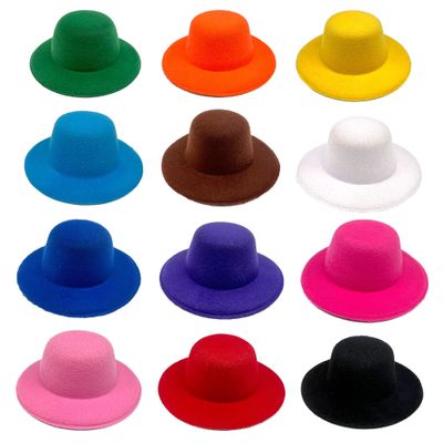 ASUNFO 12 Pcs Mini Top Hat Miniature Tiny Formal Hats Felt Colorful for Crafts Doll Accessories Christmas Party Ornaments 12 Colors 4"