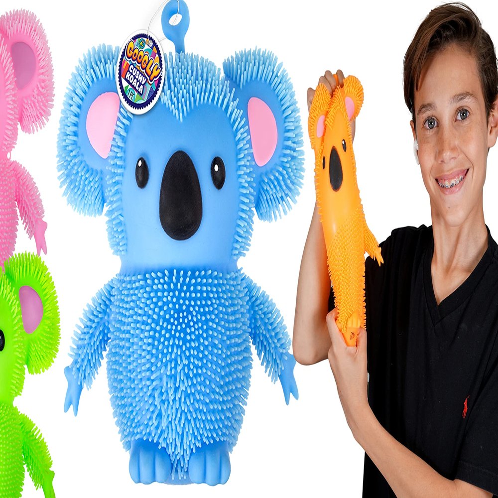JA-RU Koala Bear Pets Stretchy Squishy Fidget Toy (1 Koala Assorted) Stress Relief Bedtime Buddies, with Hair Tentacles Like Noodles. Party Favor for Kids & Adults 6710-1s