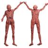 Halloween Bloody Dead Body, 4.6 ft Latex Skinned Full Body Hanging Corpse Torso Halloween Body Parts Props for Haunted House Zombie Halloween Party Decoration view 2