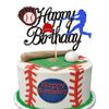 1 PCS BaseBall Happy Birthday Cake Topper Glitter Baseball Player Sports Theme Cake Pick Decorations for Baseball Theme Baby Shower Kids Birthday Party Cake Decorations Supplies view 1