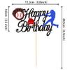 1 PCS BaseBall Happy Birthday Cake Topper Glitter Baseball Player Sports Theme Cake Pick Decorations for Baseball Theme Baby Shower Kids Birthday Party Cake Decorations Supplies view 2