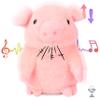 Hopearl Talking Pig Repeats What You Say Piggy Nodding Electric Interactive Animated Toy Speaking Plush Buddy Gift for Toddlers, Pink, 6.5'' view 1