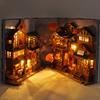 TOPBSFARNY 3D Wooden Book Stand Puzzle DIY Dollhouse Wood Bookends Book Nook Model Building Kit with LED Light for Teens and Adults to Build-Creativity Gift for Birthdays Christmas Halloween(25) view 3