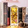 Rolife DIY Book Nook Kit 3D Wooden Puzzle for Adults 9.5" Bookshelf Indert Decor with LED Miniature Dollhouse Kit Bookend Crafts Diorama Hobbies Gifts for Boys Girls (Sunshine Town) view 1
