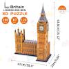 3D Puzzles for Adults & Kids, London Big Ben City Architecture Building Model Kit, 3-D Puzzle DIY Craft Kits STEM Educational Family Assembly Toys Gifts for Boys Girls 10-12-14 Home Decor, 190 Pieces view 2