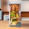 Rolife DIY Book Nook Kit 3D Wooden Puzzle for Adults 8.7" Bookshelf Indert Decor with LED Miniature Dollhouse Kit Bookend Crafts Diorama Hobbies Gifts for Boys Girls (Sakura Densya) view 2