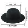 YHXiXi Handmade Small Wide Brim Doll Fedoras: 10pcs Felt Panama Hats with Flat Tops view 2