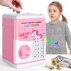 GuDoQi Unicorn Piggy Bank for Girls Electronic Coin Money Bank Toy for 3 4 5 6 7 8 9 10 Year Old Children, Mini ATM Cash Coin Saving Box for Birthday Gifts Kids Age 3-10, Pink Unicorn view 1