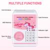 GuDoQi Unicorn Piggy Bank for Girls Electronic Coin Money Bank Toy for 3 4 5 6 7 8 9 10 Year Old Children, Mini ATM Cash Coin Saving Box for Birthday Gifts Kids Age 3-10, Pink Unicorn view 4