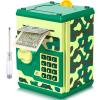 ATM Piggy Bank for Boys Girls, Vcertcpl Mini ATM Coin Bank Money Saving Box with Password, Kids Safe Money Jar for Adults with Auto Grab Bill Slot, Great Gift Toy Bank for Kids(Camouflage Green) view 1