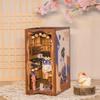 CUTEBEE Book Nook Kit - DIY Miniature House Japanese Sakura Dollhouse Kit for Adults, Booknook Tiny House Bookshelf Decor 3D Wooden Puzzle, Gifts for Family, Friends (Under The Sakura Tree) view 2