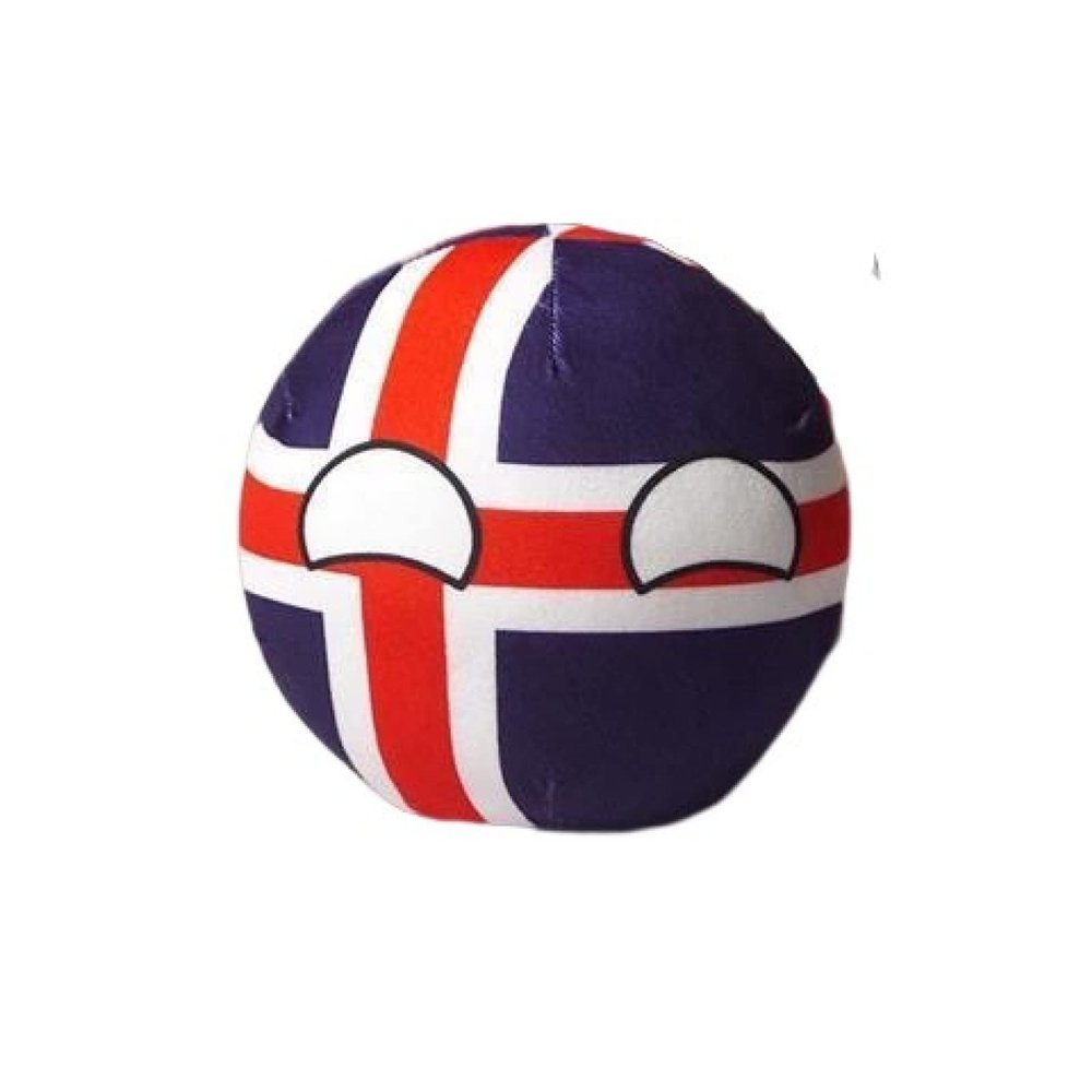 Bisavch Countryball Plushies Polandball 3.9 Inches Plush Toy Country Ball Anime Cosplay Mini Pillow Cushion Key Ring Home Decor,Iceland,3.9inch