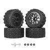 RC Station 12mm Hex RC Wheels and Tires 1/10 Scale RC Truck Tires and Wheels for Traxxas Rustler Stampede 2wd 4x4 vxl Hoss E-Revo Redcat Volcano EPX RIAARIO AMORIL Tires and Wheels Preglued 4PCS view 1