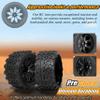 RC Station 12mm Hex RC Wheels and Tires 1/10 Scale RC Truck Tires and Wheels for Traxxas Rustler Stampede 2wd 4x4 vxl Hoss E-Revo Redcat Volcano EPX RIAARIO AMORIL Tires and Wheels Preglued 4PCS view 4