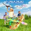 Onysurui 3 Pack Airplane Launcher Toy, 12.6" Foam 2 Flight Mode Led Plane Catapult Boy Toys with 3 DIY Stickers, Outdoor Flying Toys for Kids Gifts for 4 5 6 7 8 9 10 12 Year Old Boys Girls view 2