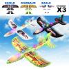 Onysurui 3 Pack Airplane Launcher Toy, 12.6" Foam 2 Flight Mode Led Plane Catapult Boy Toys with 3 DIY Stickers, Outdoor Flying Toys for Kids Gifts for 4 5 6 7 8 9 10 12 Year Old Boys Girls view 3